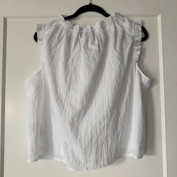 NWT J.Crew White Ruffle Tie-Front Cotton Camisole - Picture 2 of 3